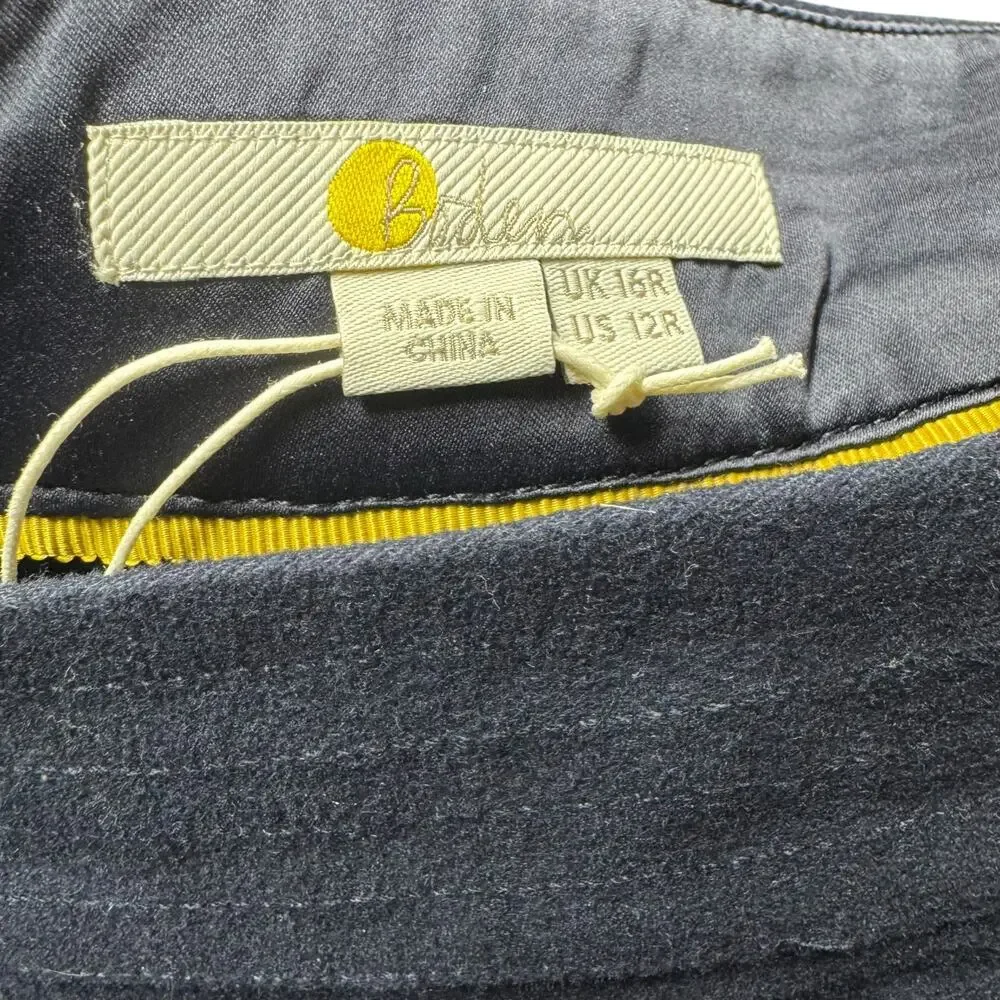 Boden Cotton A-Line Mini Skirt Pockets Blue 12